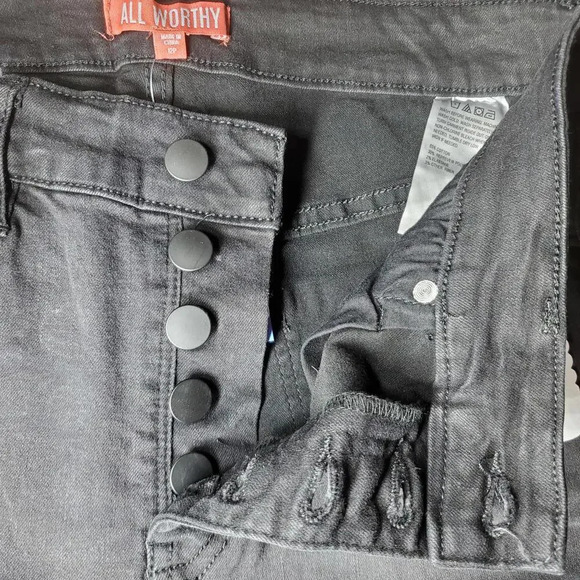 NWT All Worthy by Hunter McGrady Women's Skinny Ankle Denim Black Washed 12P - Picture 8 of 16